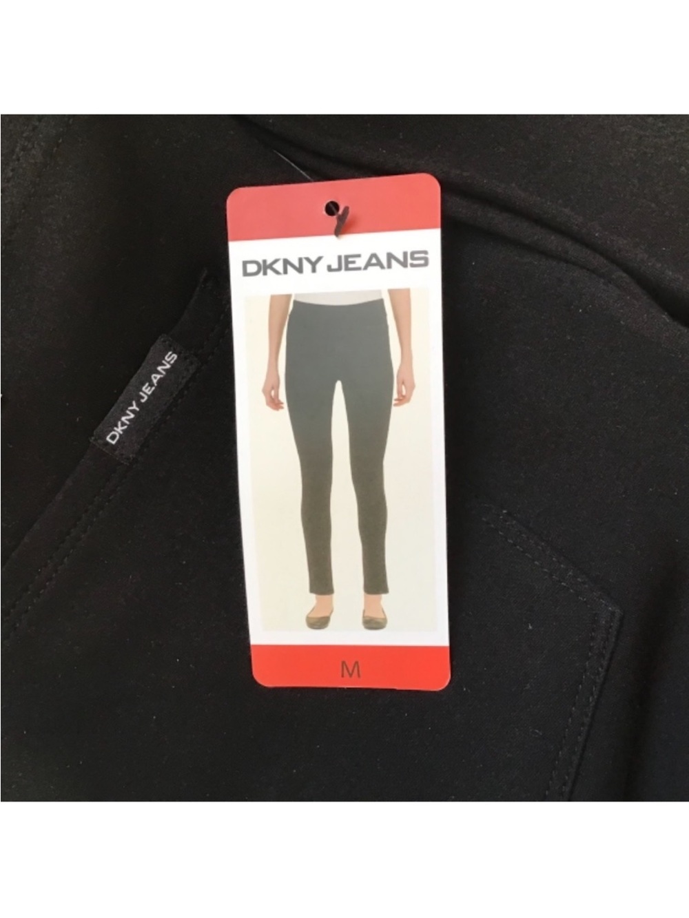 DKNY Pull-on Comfort Stretch Ponte Pants with Zipper Detail Black Sz M - Picture 5 of 6